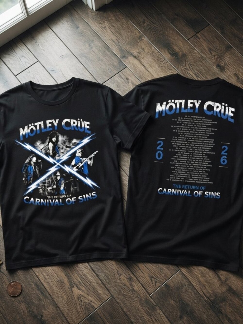 Motley Crue Carnival Of Sins Tour 2026 Vintage Graphic T-Shirt